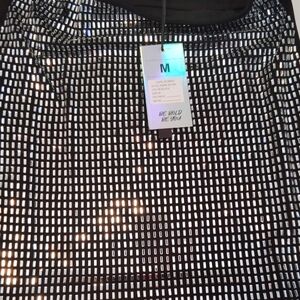 Black and Silver Geometric Skirt
